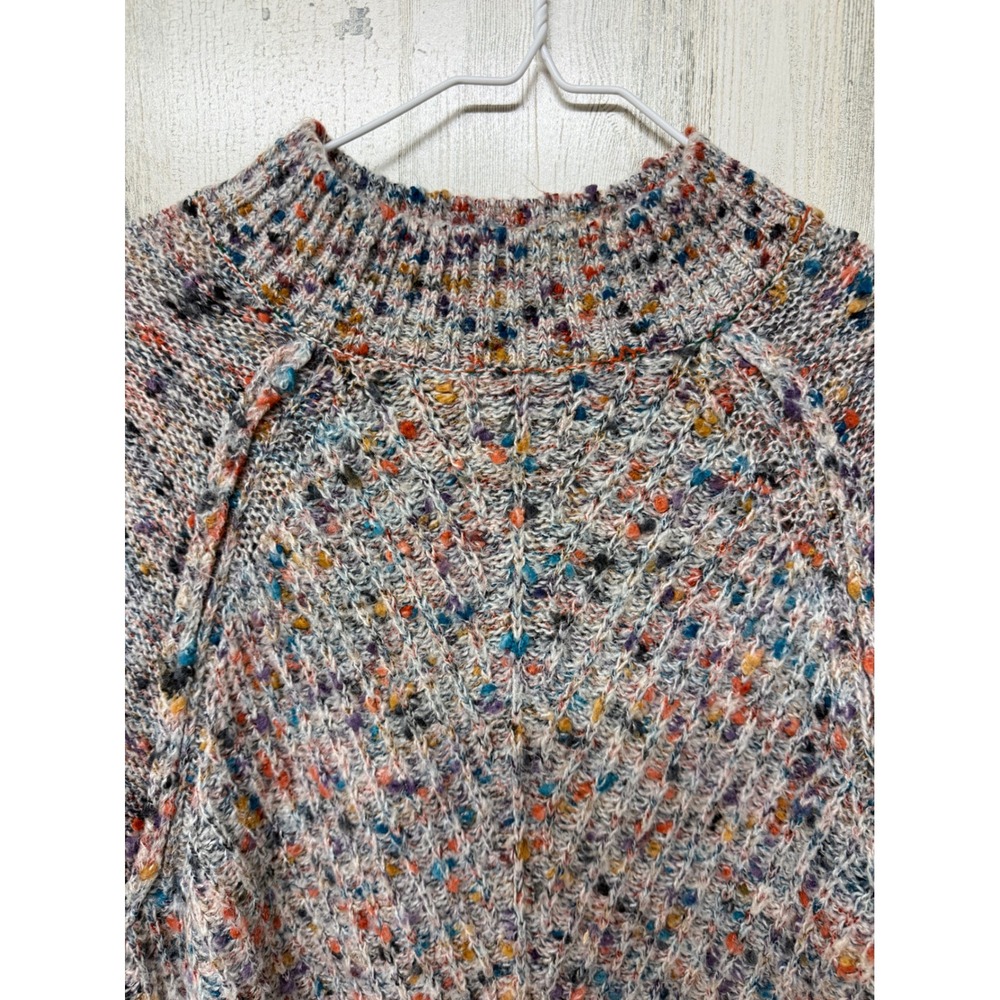 Womens M Flecked Confetti Knit Mock Neck Sweater Thick Speckled Textured - Picture 3 of 16